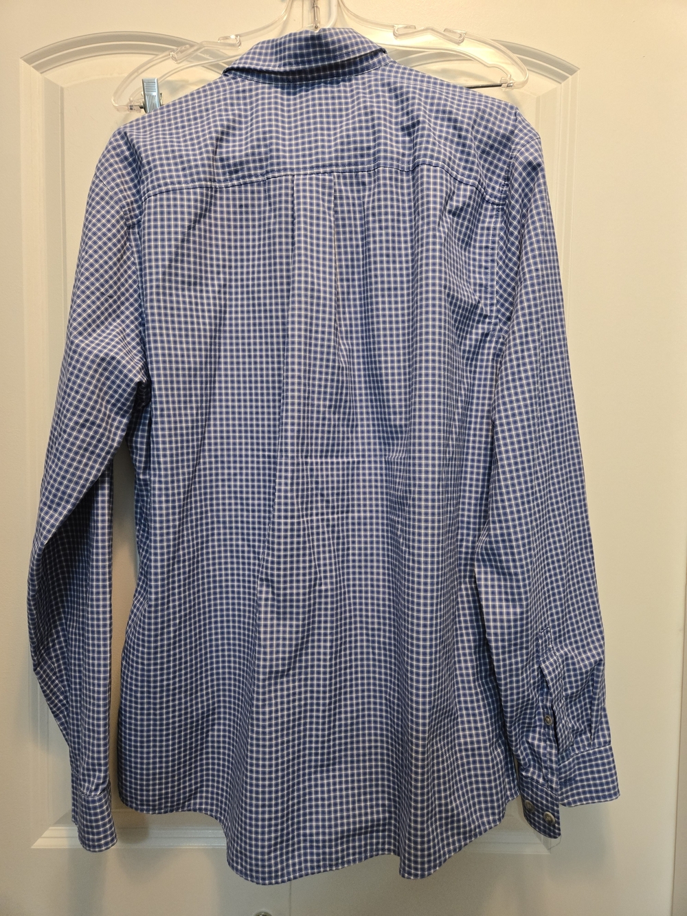 Eddie Bauer Blue and White Gingham Button-Down Performance Shirt - Picture 3 of 3